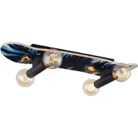 QAZQA Seinävalaisin musta sinisellä 80cm - Skateboard