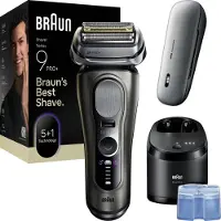 Braun Series 9 Pro+ Wet &amp; Dry 6-in-1 SmartCare keskukset &amp; PowerCase futralis tumsi peleka - Skuveklis 9675CC (8700216555012)