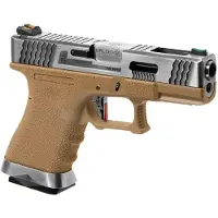 WE G-force 19 Sv Silver Barrel Metal Version Gbb Airsoft-pistooli