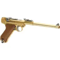 WE Airsoft WE P08 8" Luger GBB 6mm Full Metal - Gold