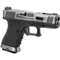 WE G-force 19 Sv Silver Barrel Metal Version Gbb Airsoft-pistooli