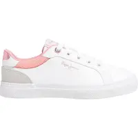 Pepe Jeans for woman/girl. PGS30617 Kenton Court G leather shoes white (33), Flat, Suede, Laces, Casual, children's fashion