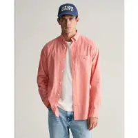 Gant for man. 3240100 Regular Fit Shirt in cotton and linen pink (M), Casual, Long sleeve