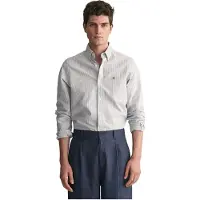 Gant for man. 3000232 Slim fit oxford shirt in blue fine stripes (XL), Casual, Cotton, Long sleeve