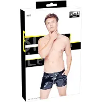 Black Level - miesten lakka shortsit - sivutaskut - musta