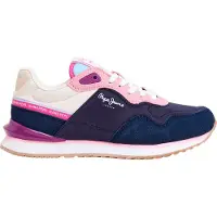 Pepe Jeans for girl. PGS40015 London Fenix navy trainers (33), Flat, Laces, Casual, children's fashion
