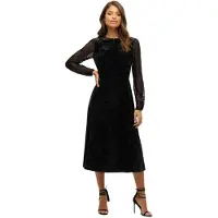 Superdry for woman. W8011963A Lace Sleeve Velvet black dress (XS), Party, Long sleeve