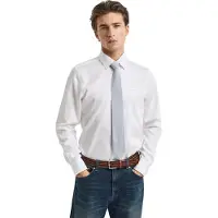 Gant for man. 3230300 Slim Fit white satin shirt (3XL), Casual, Party, Cotton, Classic, Long sleeve