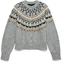 Vero Moda Neuletakki 'VMTAMMY' kameli / meleerattu harmaa / musta / valkoinen
