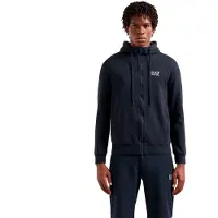 EA7 for man. 8NPM38_PJVTZ Core Identity hooded sweatshirt in navy blend (XS), Casual, Cotton, Long sleeve