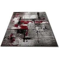 Hobby Hall Matto, harmaa/punainen, 240x330 cm