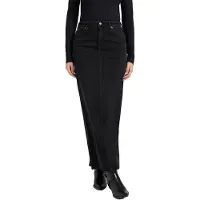 Lee Jeans Back Slit Maxi Skirt - Black - 32