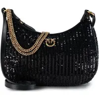 Pinko Half Moon Crossbody-laukku 26 cm Musta