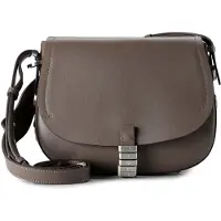 Pinko Saddle Crossbody-laukku Nahka 24 cm Harmaa