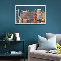Hobby Hall Metallinen seinäkoriste Amsterdam Houses, 45 cm