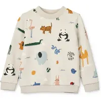 Liewood GOTS Thora Painettu Hikipaita Around The World / Sandy Printed Swearshirt-122/128 cm Beige 122/128 cm Pojat, Tytöt