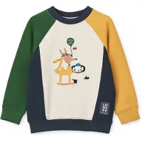 Liewood GOTS Aude Sijoitus Huppari Friends / Sandy / Classic Navy Multi Mix Placement Sweatshirt-98/104 cm Laivastonsininen 98/104 cm Pojat, Tytöt