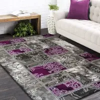 Hobby Hall Matto harmaa/ violetti 120x170cm