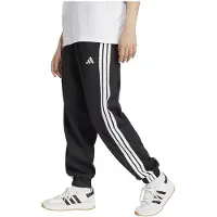 Adidas Urheiluhousut 'ESSENTIALS 3-STRIPES FLEECE LOOSE' musta / valkoinen