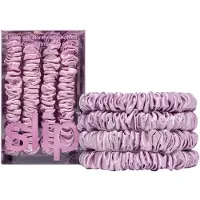 Slip Skinny Scrunchies: Anti-Crease Anti-Breakage Slipsilk Design suojaa herkkiä hiuksia | Sisältää 4 Pure Silk Scrunchies Wildfloweria