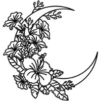 Opviq -seinäkoriste Flower Moon 1 M, 1 kpl