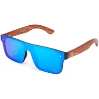 AMOQ Burst PLRZD Wood-Ice Blue Mirror aurinkolasit