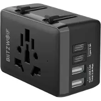 BlitzWolf BW-TA1 4-in-1 Travel Adapter 2xUSB + C + PD 20W