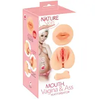 Nature Skin - pillu- ja suuseksmasturbaattori (luonnollinen)