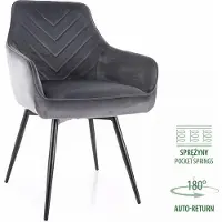 Signal Meble 2 tuolin kompletti Servio Velvet, harmaa