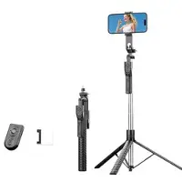 Mtp Products K50 Bluetooth Selfie Stick -jalusta TikTok-kaukosäätimellä, 6-toiminnolla ja täyttövalolla - musta