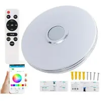 Mtp Products 36W älykäs LED-kattovalaisin kaukosäätimellä / Bluetooth-kaiuttimella - pyöreä muotoinen