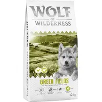 Wolf of Wilderness 12kg Junior ”Green Fields” karitsa - viljaton kuivaruoka koirille