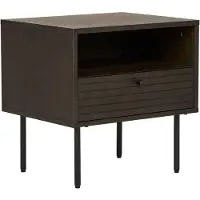 Ebuy24 Yöpöytä - - HARLEM - 1 laatikko - Tumman tammen - 50x40x50 cm