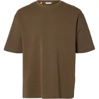 Selected Slmlooseoscar Ss O-Neck Tee Noos - Brown - M