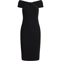 Ralph Lauren Double Crepe-Cocktail Dress - Black - 42