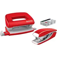 Leitz WOW mini nitoja- ja lävistäjäsetti Punainen