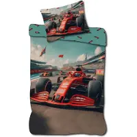 BrandMac Vuodevaatteet – Aikuisten koko 140 x 200 cm – Kilpa-auto (1029360)