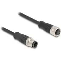 DeLOCK 80844, 1 m, Cat5e, S/FTP (S-STP), M12, M12, Musta