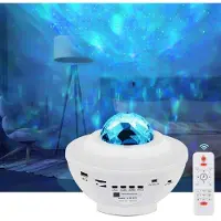 Goapa LED-tähtiprojektori kaiuttimella ja bluetooth-toiminnolla RGB StarLight , valkoinen