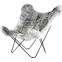 Cuero Design Iceland Mariposa Bf Chair Shorn Grey/black - Nojatuolit Lampaantalja Musta - 1111201