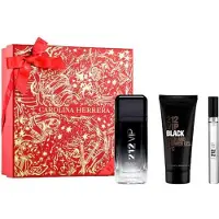 Carolina Herrera 212 Vip Black Men Eau De Perfume Spray 100ml Set 3 Pieces