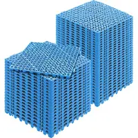 Vevor Modulaarinen lukittuva tyyny, 50 kpl 30 x 30 cm Liitosviemärimatot, Pehmeät PVC-lukitut viemärilaatat, Liukumattomat viemärireiät kylpyhuoneeseen, keittiöön, uima-altaalle, märkäalueelle, sinine