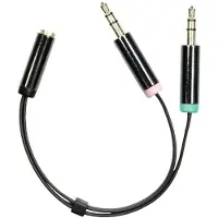 Deltaco AUD-202 Mini-phone 3.5 mm 4-pole Naaras Mini-phone stereo 3.5 mm, Mini-phone 3.5 mm Uros 0.1m
