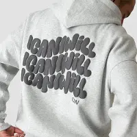 ICANIWILL Everyday Relaxed Hoodie Print Light Grey Melange