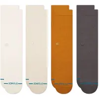 Stance Icon Crew 4 Pack Socks kuviotu, M