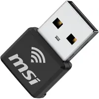 MSI AX1800 Nano WiFi USB Adapter, Langaton, USB, WLAN, Wi-Fi 6 (802.11ax), 1201 Mbit/s, Musta