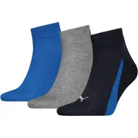 Puma Lifestyle Quarter Socks 3 Pairs Sininen,Musta,Harmaa EU 43-46 Mies