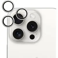 EPICO Aluminium Lens, iPhone 15 Pro / 15 Pro Max -kameran linssinsuoja, White Titanium