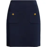 Ralph Lauren Button-Trim Sweater Pencil Miniskirt - Navy - M