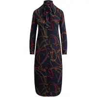 Ralph Lauren Drapey Poly Ggt 122-Dress - Navy - 34